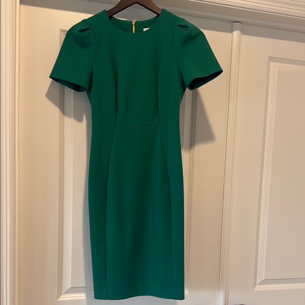 Green Calvin Klein Midi Fitted Dress